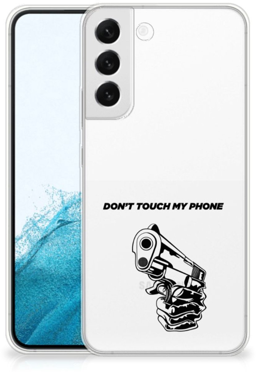 Samsung Galaxy S22 Plus Silicone-hoesje Gun Don't Touch My Phone