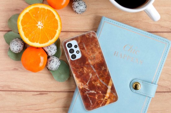 Coque Samsung Galaxy A13 4G Bumper Marble Marron