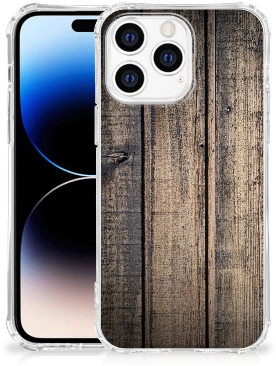 Apple iPhone 14 Pro Max Stevig Telefoonhoesje Steigerhout