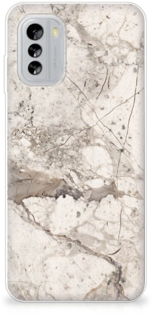 Nokia G60 TPU Siliconen Hoesje Marmer Beige