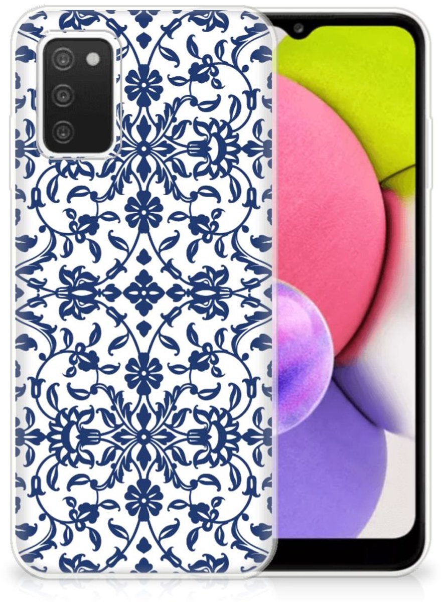 Samsung Galaxy A03S TPU Case Flower Blue