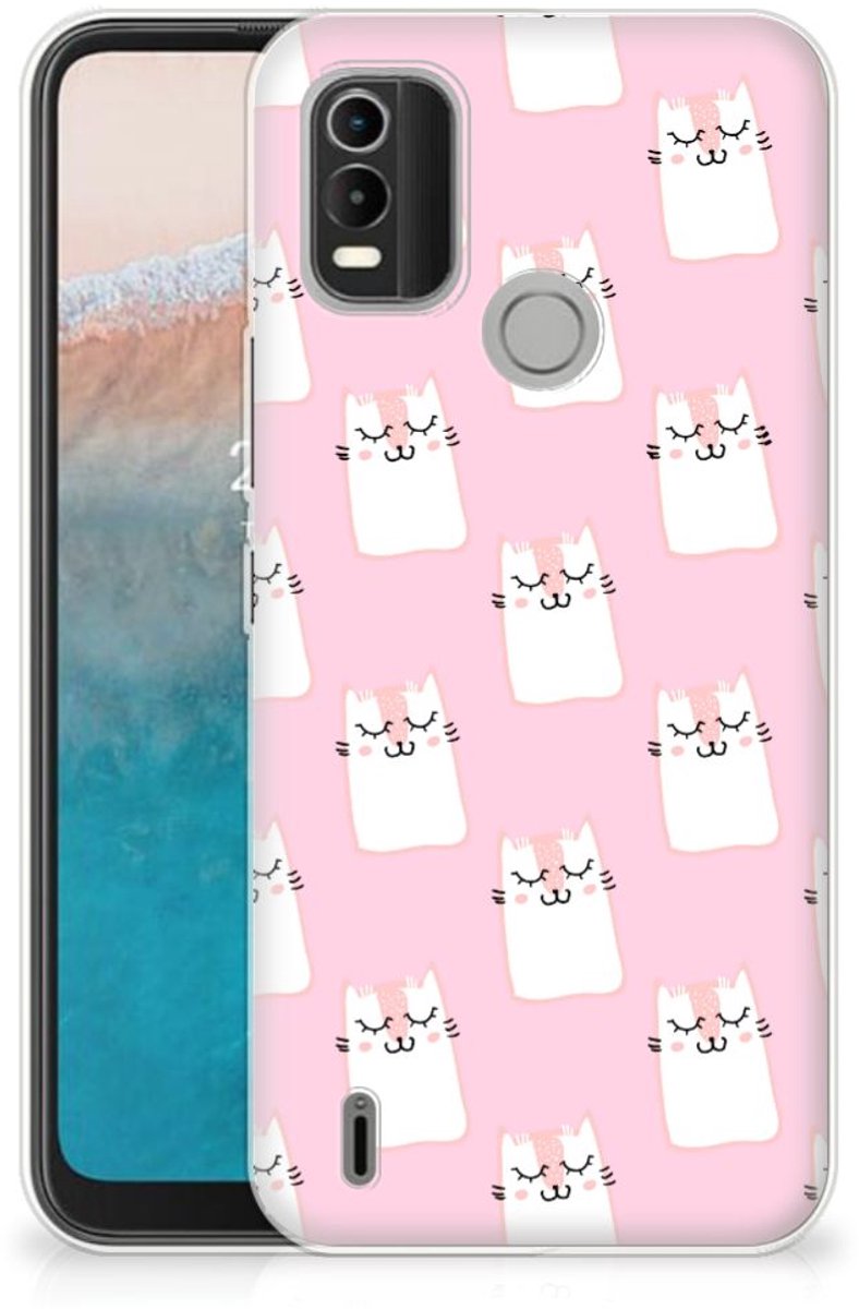 Nokia C21 Plus TPU Hoesje Sleeping Cats