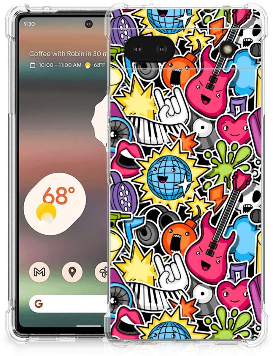 Google Pixel 6A Anti Shock Bumper Case Punk Rock