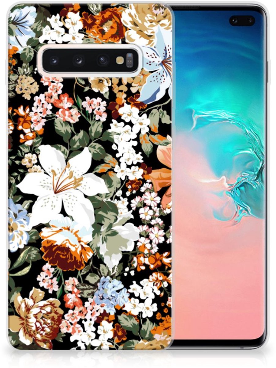 TPU Case voor Samsung Galaxy S10 Plus Dark Flowers