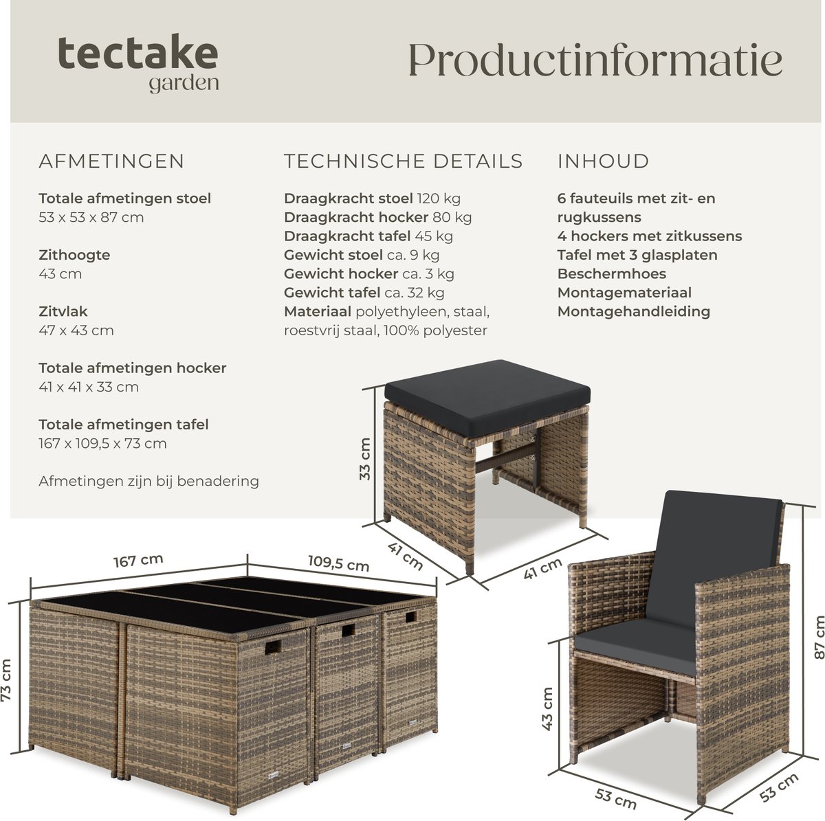 tectake tectake Malaga tuinset - afbeelding 2