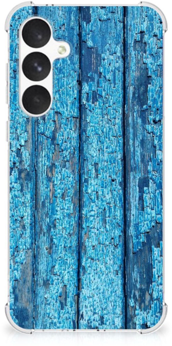 Samsung Galaxy A55 Stevig Telefoonhoesje Wood Blue