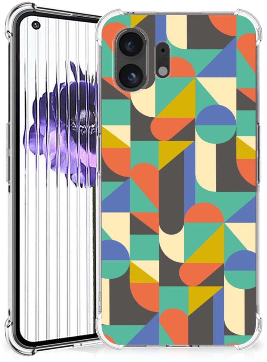 Nothing Phone (2) Doorzichtige Silicone Hoesje Funky Retro