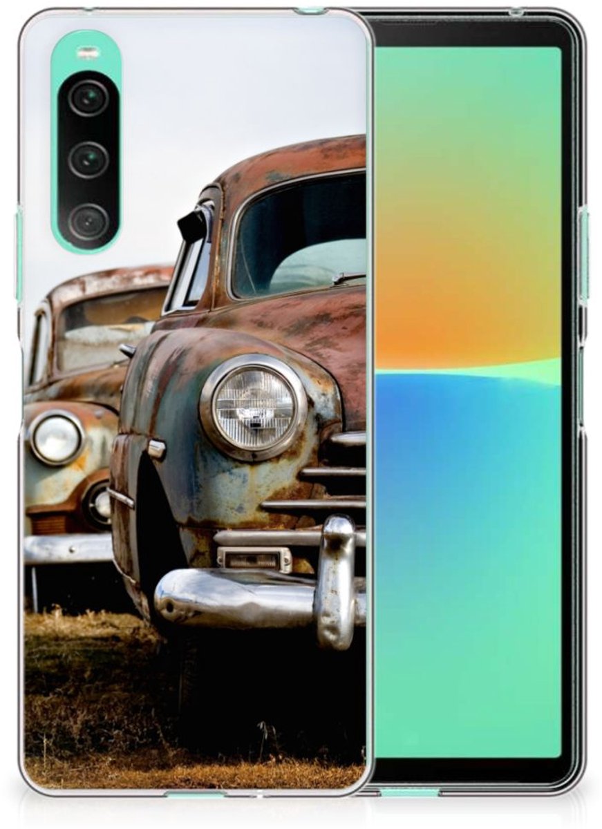 Sony Xperia 10 V Siliconen Hoesje met foto Vintage Auto