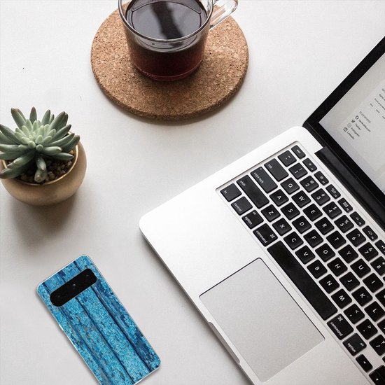 Coque Téléphone pour Google Pixel 8 Pro Housse Coque Bois Bleu