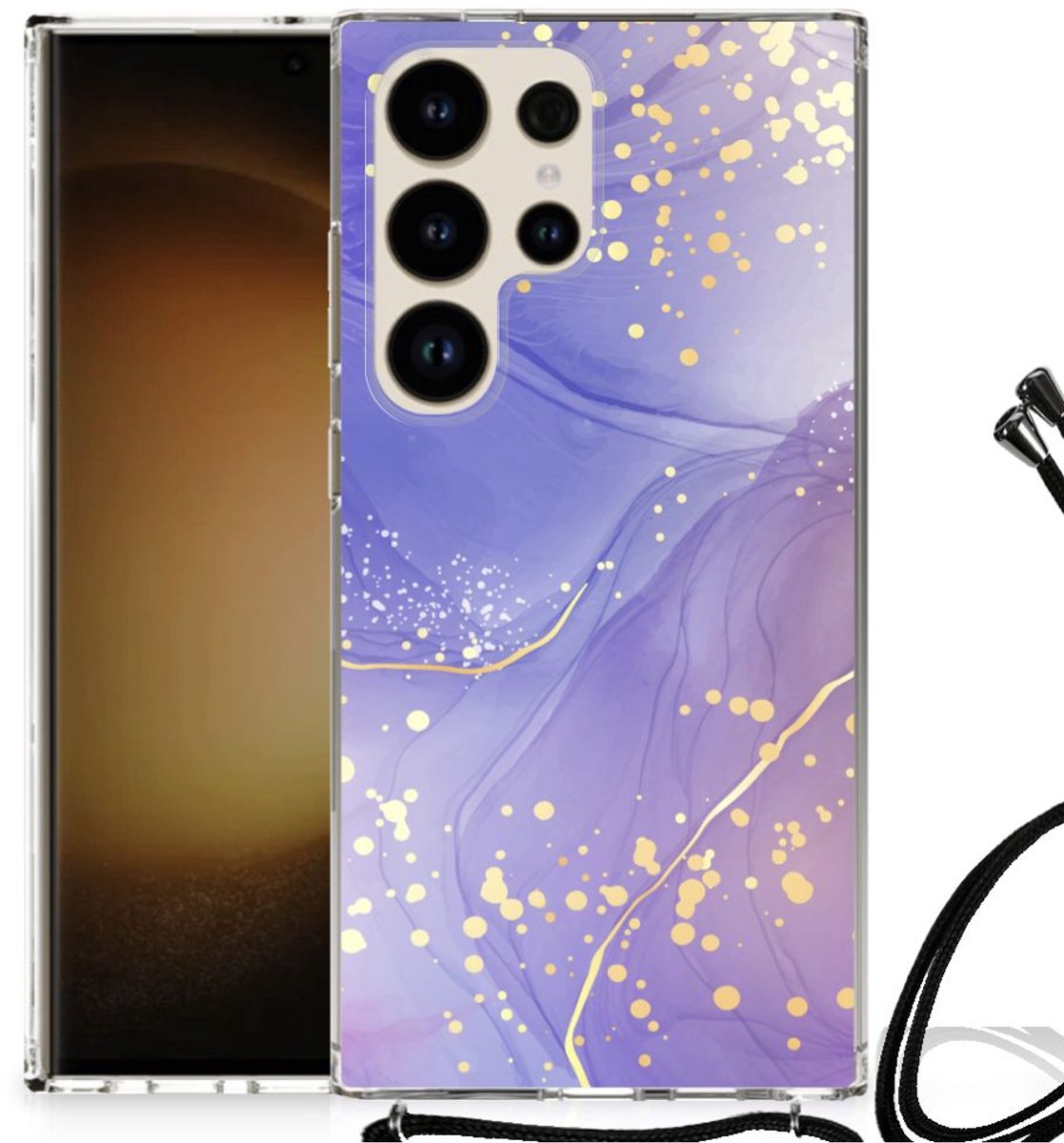 Back Cover voor Samsung Galaxy S24 Ultra Watercolor Paars