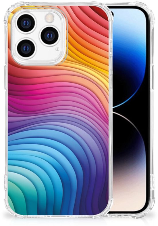 Coque antichoc adaptée à iPhone 14 Pro Rainbow