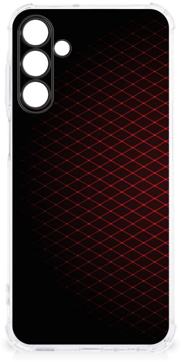 Samsung Galaxy A15 Doorzichtige Silicone Hoesje Geruit Rood