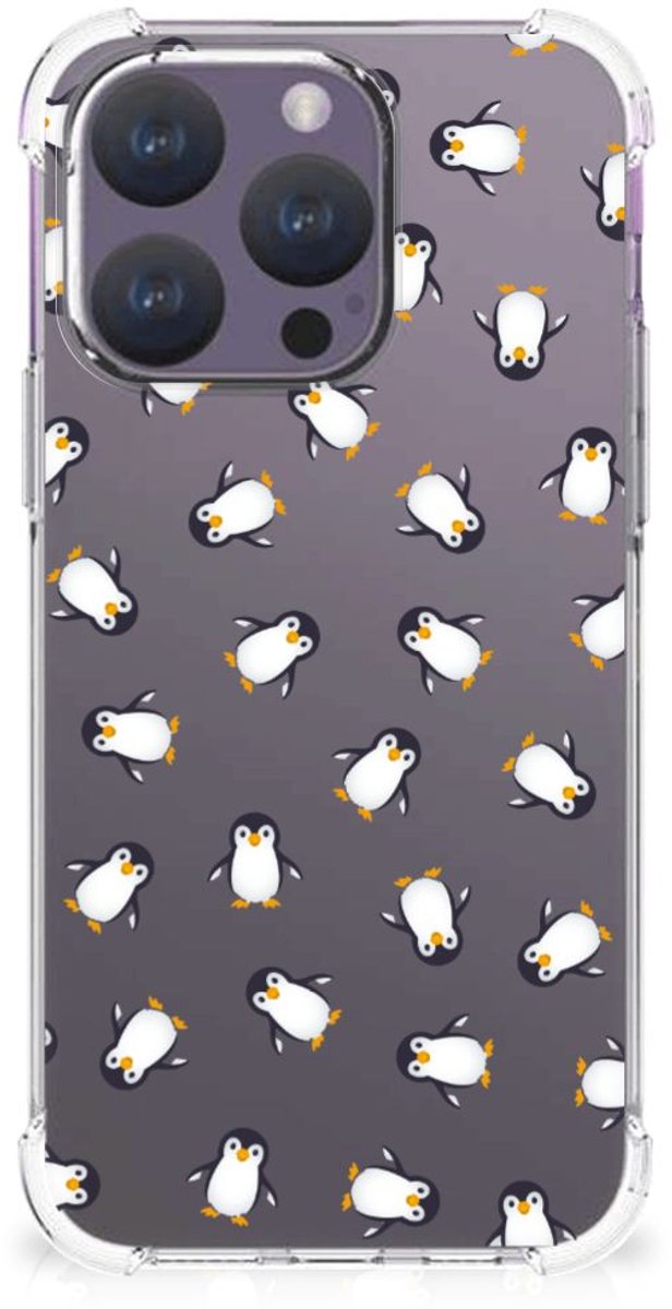 Doorzichtige Silicone Hoesje voor iPhone 15 Pro Pinguïn