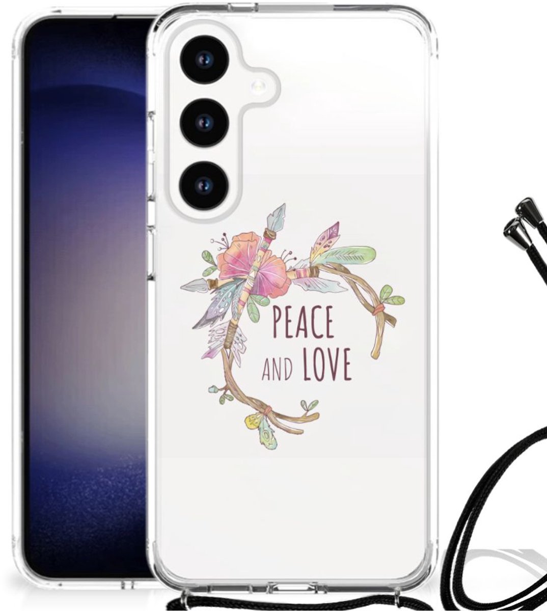 Samsung Galaxy S24 Stevig Bumper Hoesje Boho Text