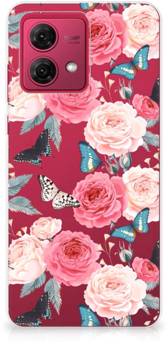 Motorola Moto G84 TPU Case Butterfly Roses