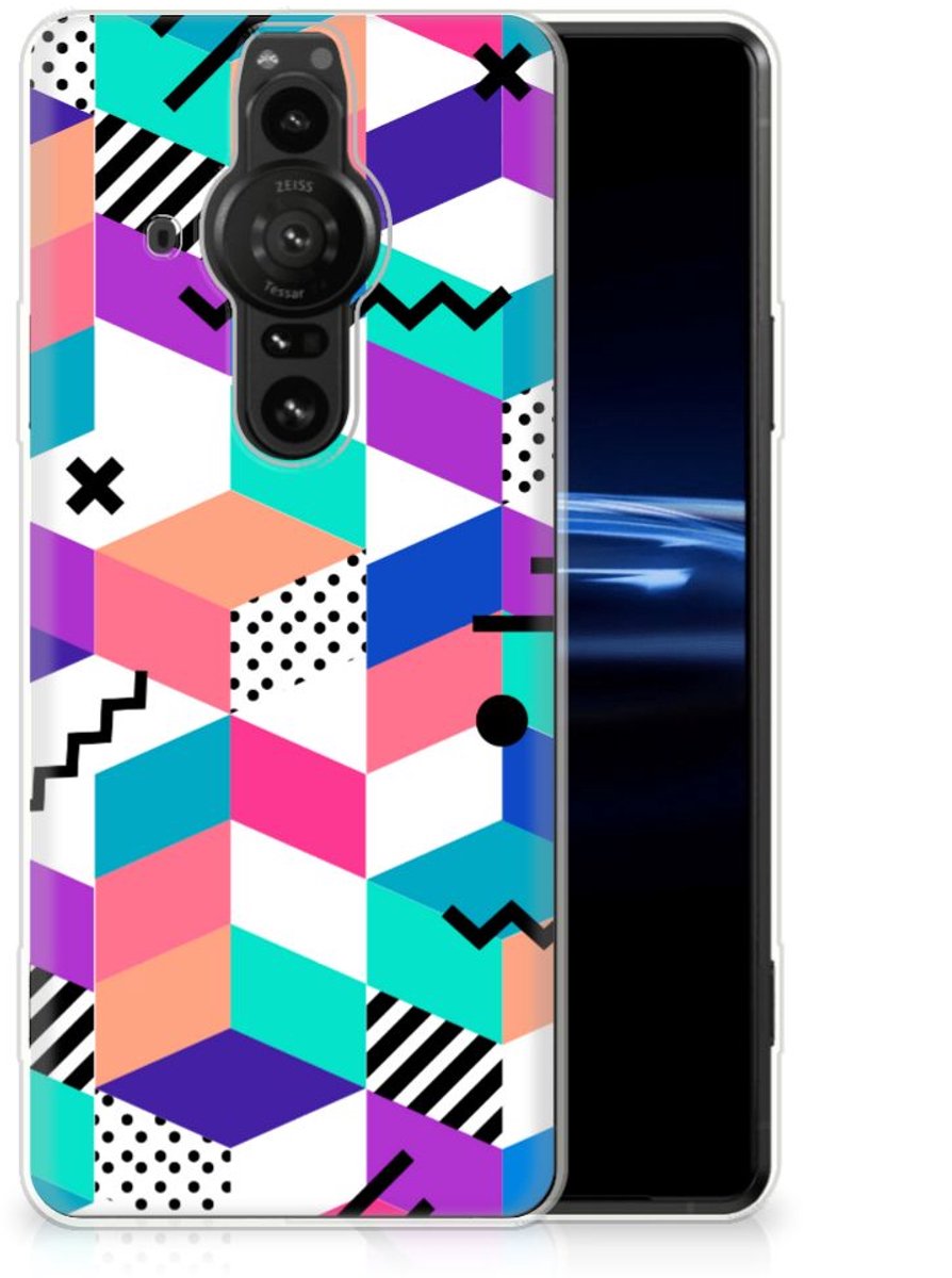 Sony Xperia Pro-I TPU Hoesje Blokken Kleurrijk