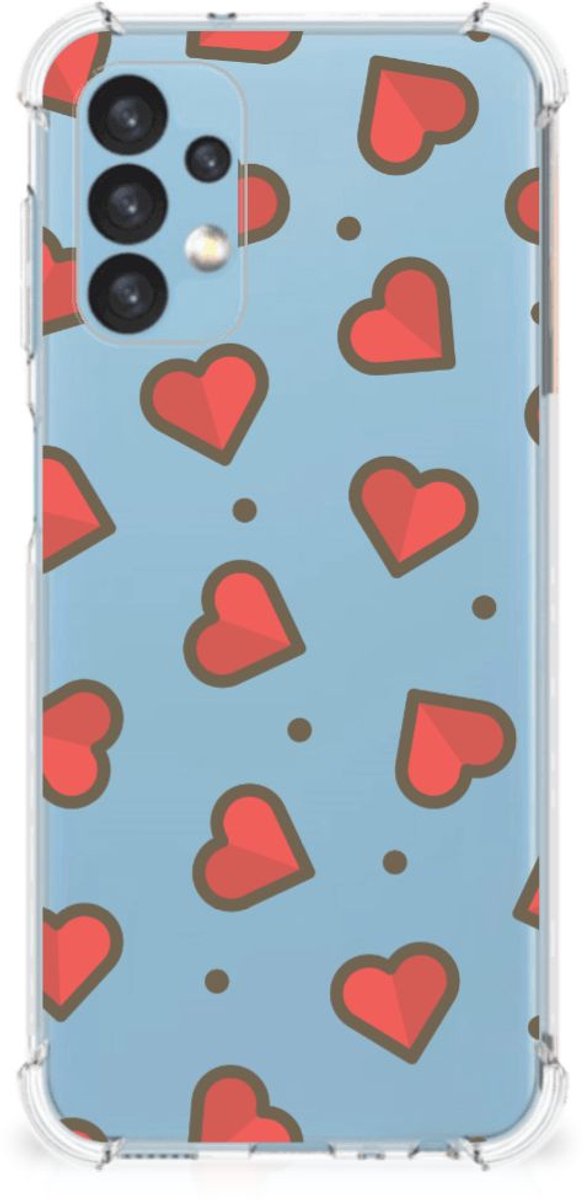 Samsung Galaxy A13 (4G) Doorzichtige Silicone Hoesje Hearts