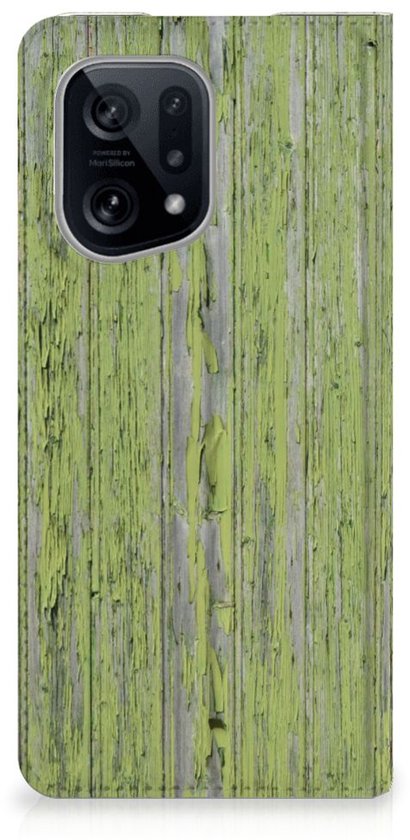 Étui pour téléphone OPPO Find X5 Étui portefeuille Vert Wood
