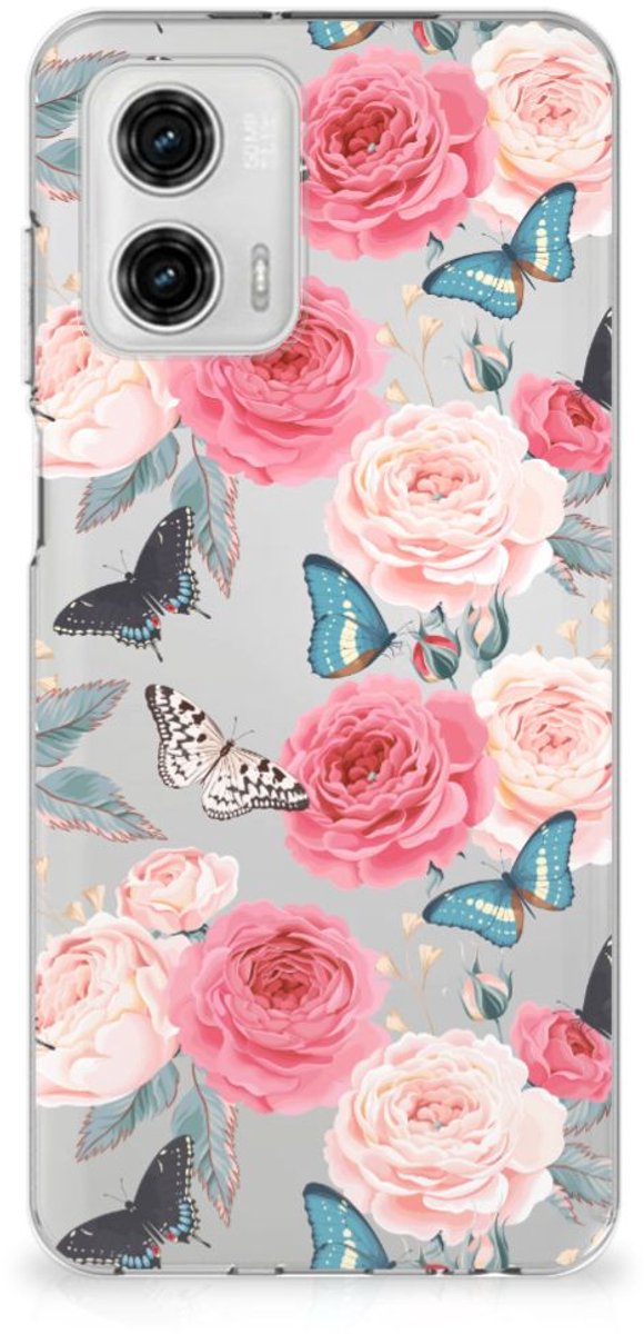 Motorola Moto G73 TPU Case Butterfly Roses