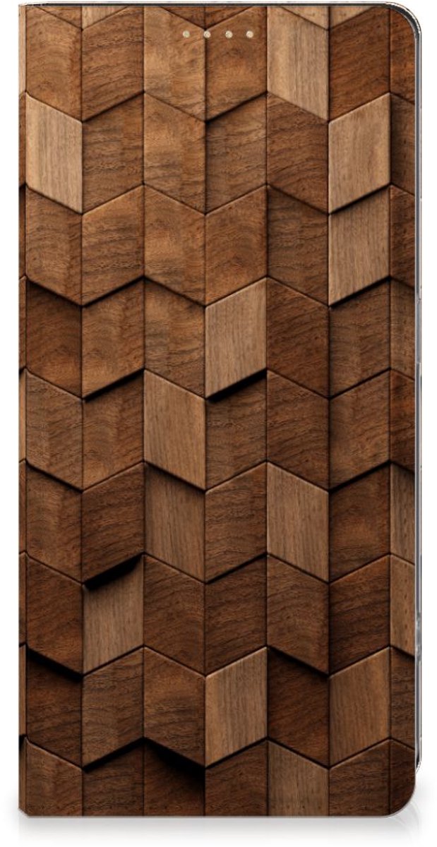 Book Wallet Case voor OPPO Reno8 T 4G Wooden Cubes