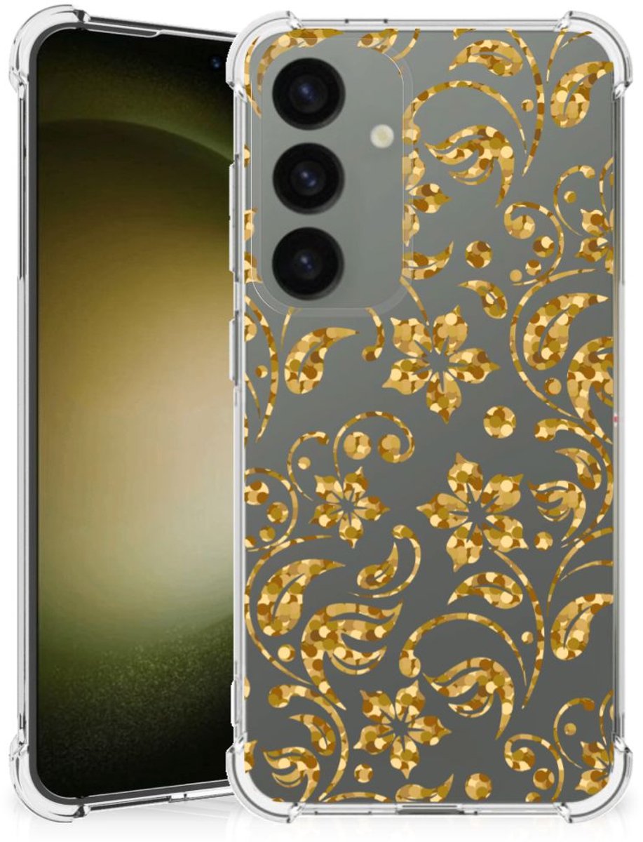 Samsung Galaxy S24 Case Gouden Bloemen