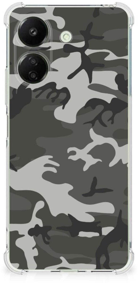 Back Cover voor Xiaomi Redmi 13C 4G Doorzichtige Silicone Hoesje Army Light