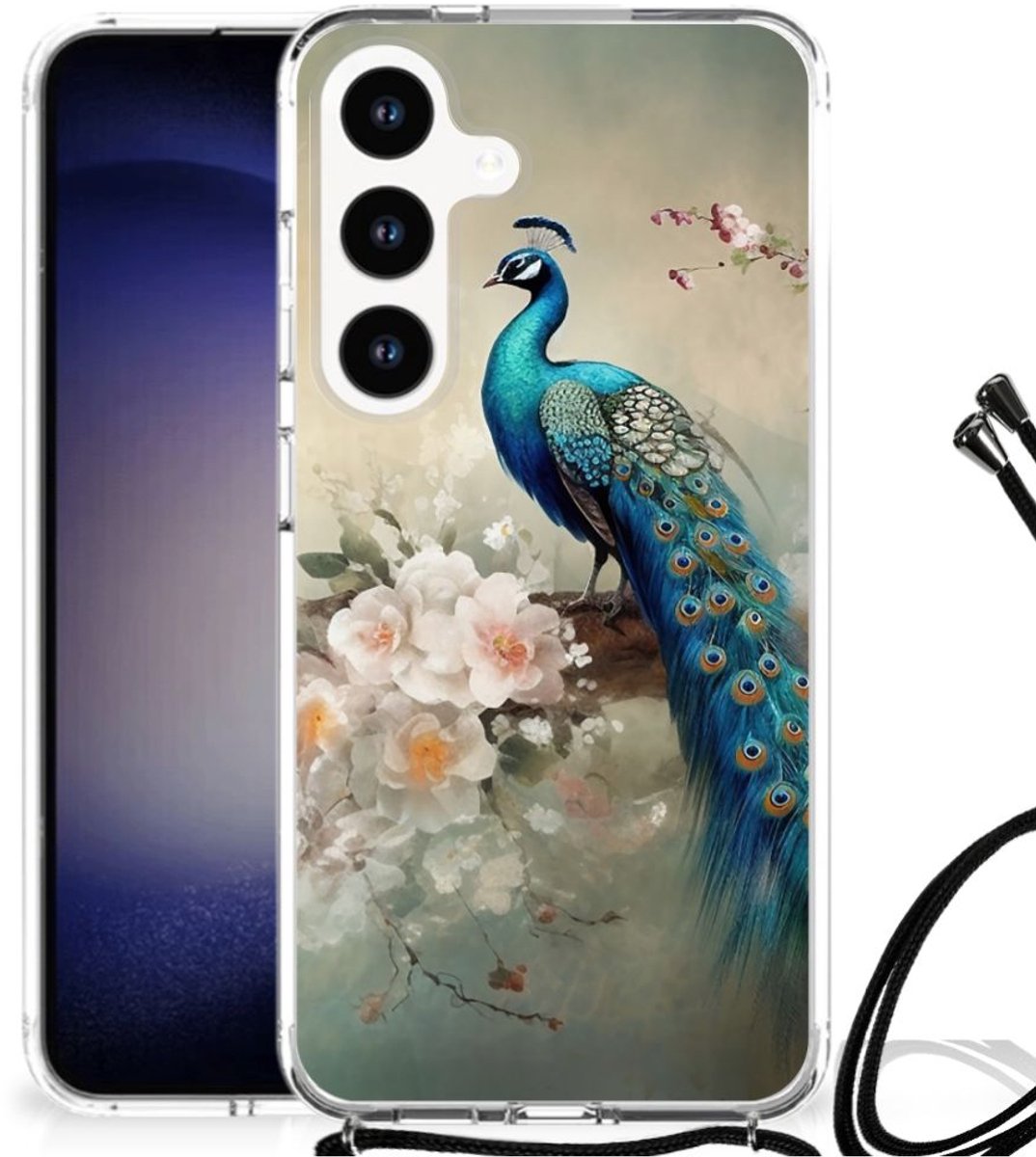 Case Anti-shock voor Samsung Galaxy S24 Vintage Pauwen