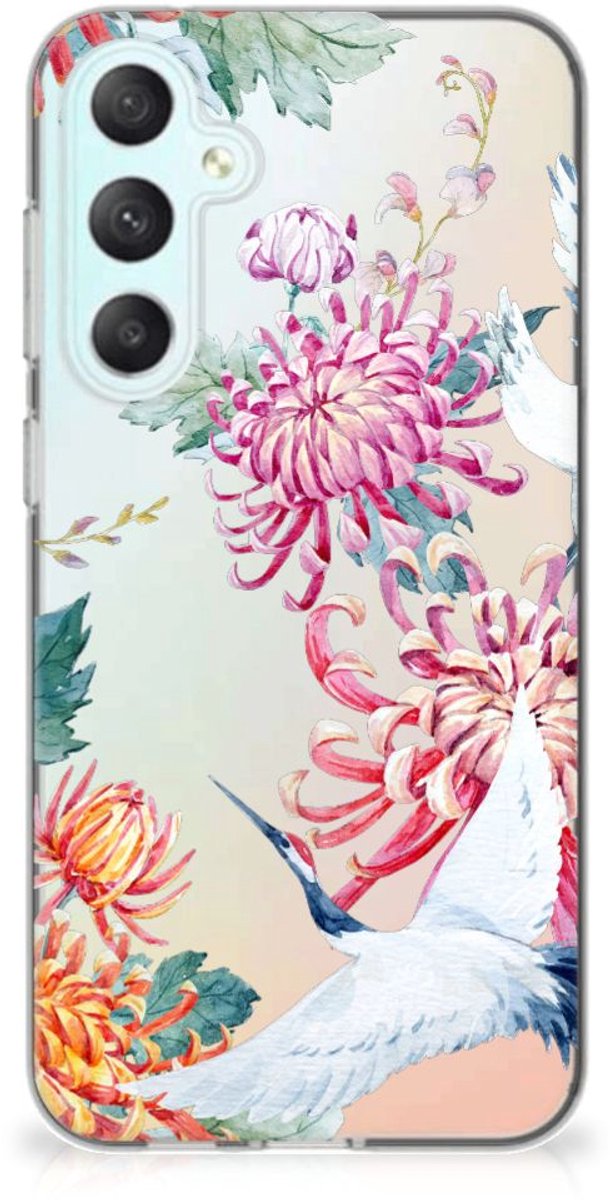 Samsung Galaxy S23 FE TPU Hoesje Bird Flowers