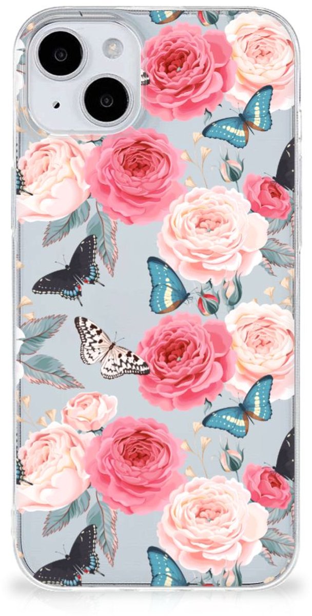 iPhone 15 TPU Case Butterfly Roses