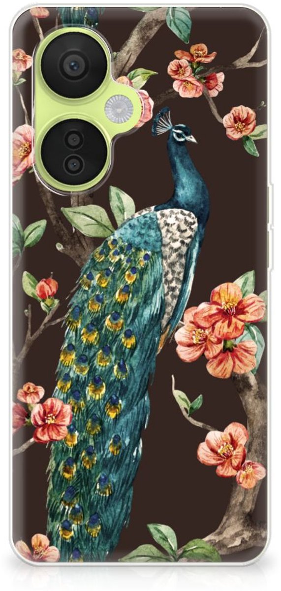 OnePlus Nord CE 3 Lite TPU Hoesje Pauw met Bloemen