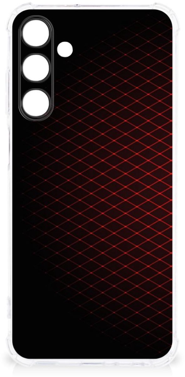 Samsung Galaxy A25 Doorzichtige Silicone Hoesje Geruit Rood