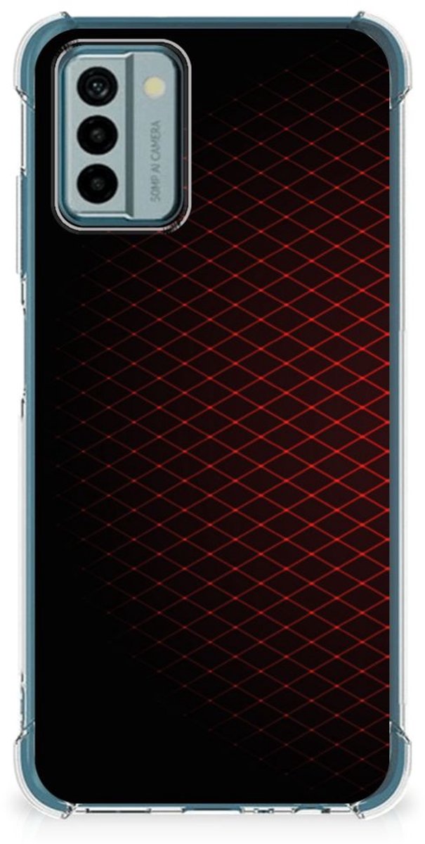Nokia G22 Doorzichtige Silicone Hoesje Geruit Rood