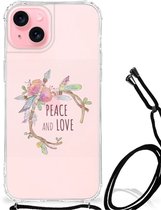 Coque de protection pour iPhone 15 Plus - Jolie coque arrière en TPU avec bord transparent - Texte Boho