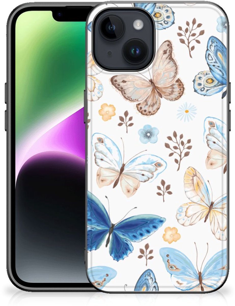 Dierenprint Telefoonhoesje voor iPhone 15 Vlinder