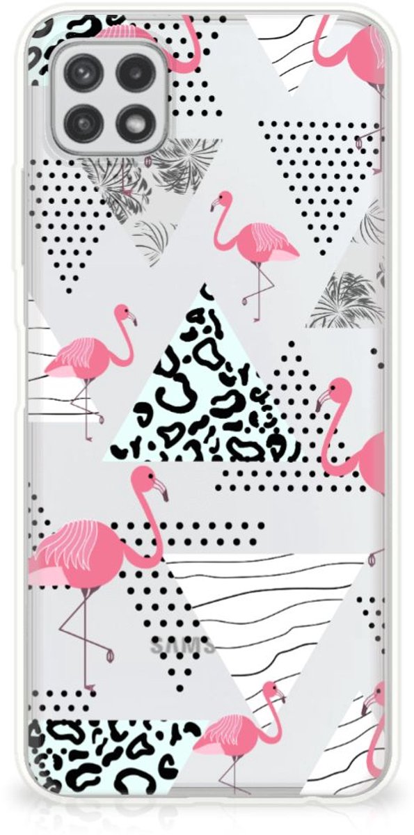 Samsung Galaxy A22 5G TPU Hoesje Flamingo Triangle
