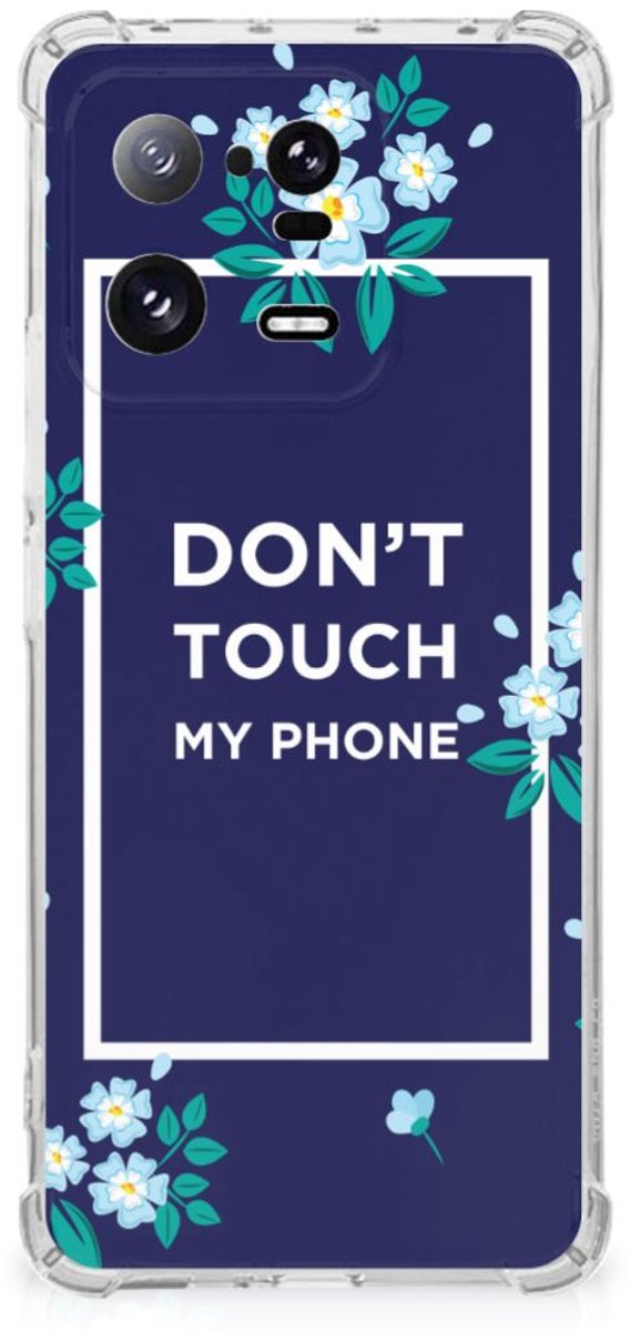 Back Cover voor Xiaomi 13 Pro Anti Shock Case Flowers Blue DTMP