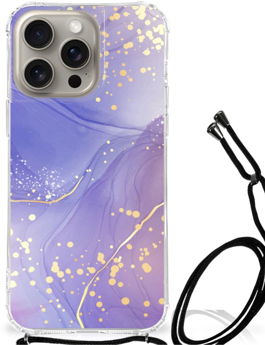 Back Cover voor iPhone 15 Pro Max Watercolor Paars
