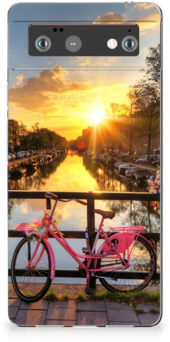 Back Cover voor Google Pixel 6 Siliconen Back Cover Amsterdamse Grachten
