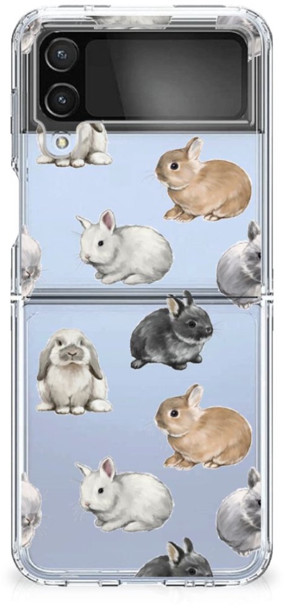 TPU Hoesje voor Samsung Galaxy Z Flip 4 Konijntjes