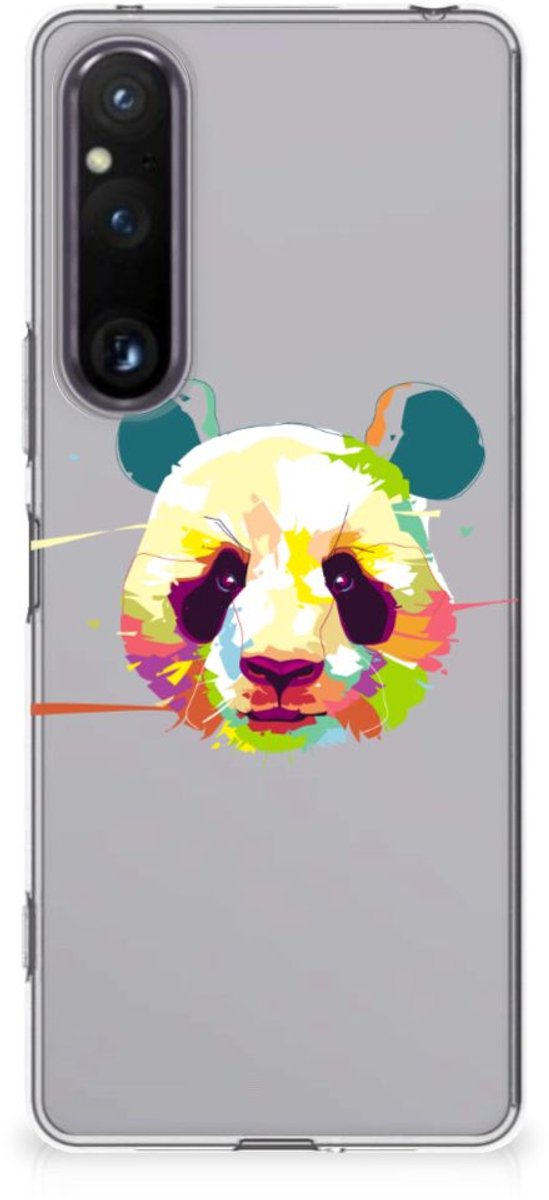 Sony Xperia 1 V Telefoonhoesje met Naam Panda Color