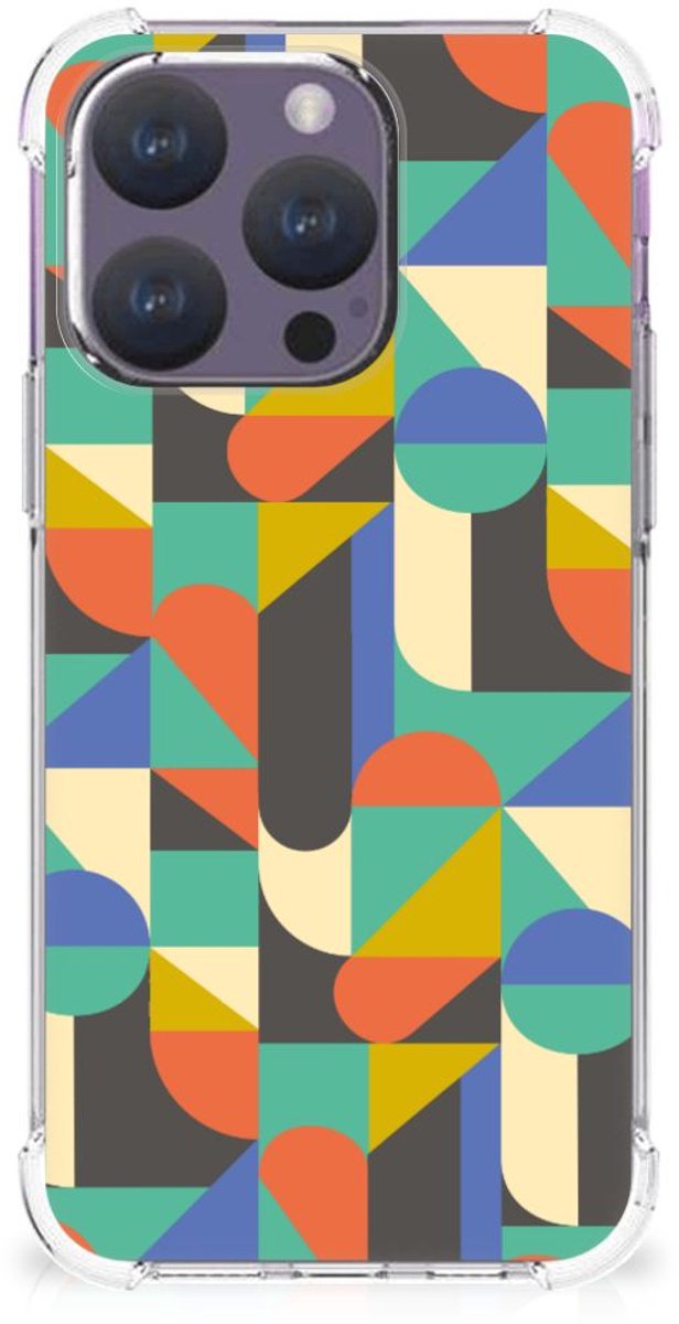 iPhone 15 Pro Doorzichtige Silicone Hoesje Funky Retro