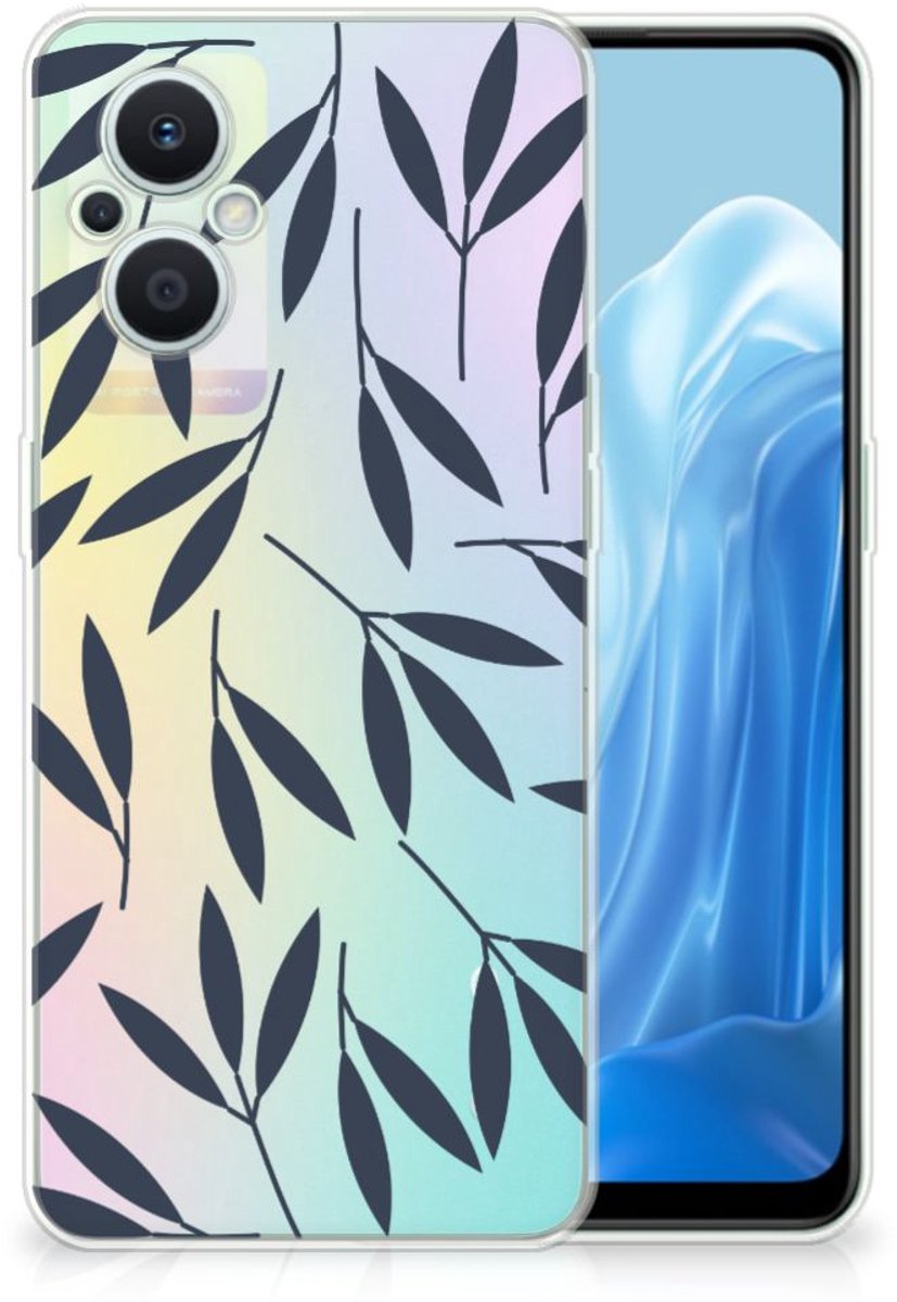 OPPO Reno8 Lite TPU Case Leaves Blue
