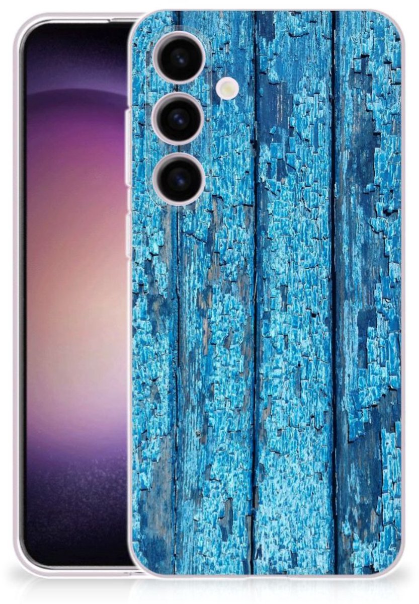 Samsung Galaxy S24 Bumper Hoesje Wood Blue