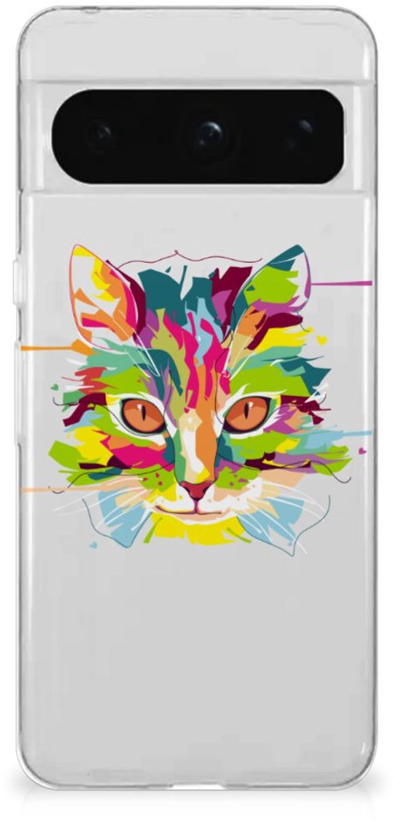 Google Pixel 8 Pro Telefoonhoesje met Naam Cat Color
