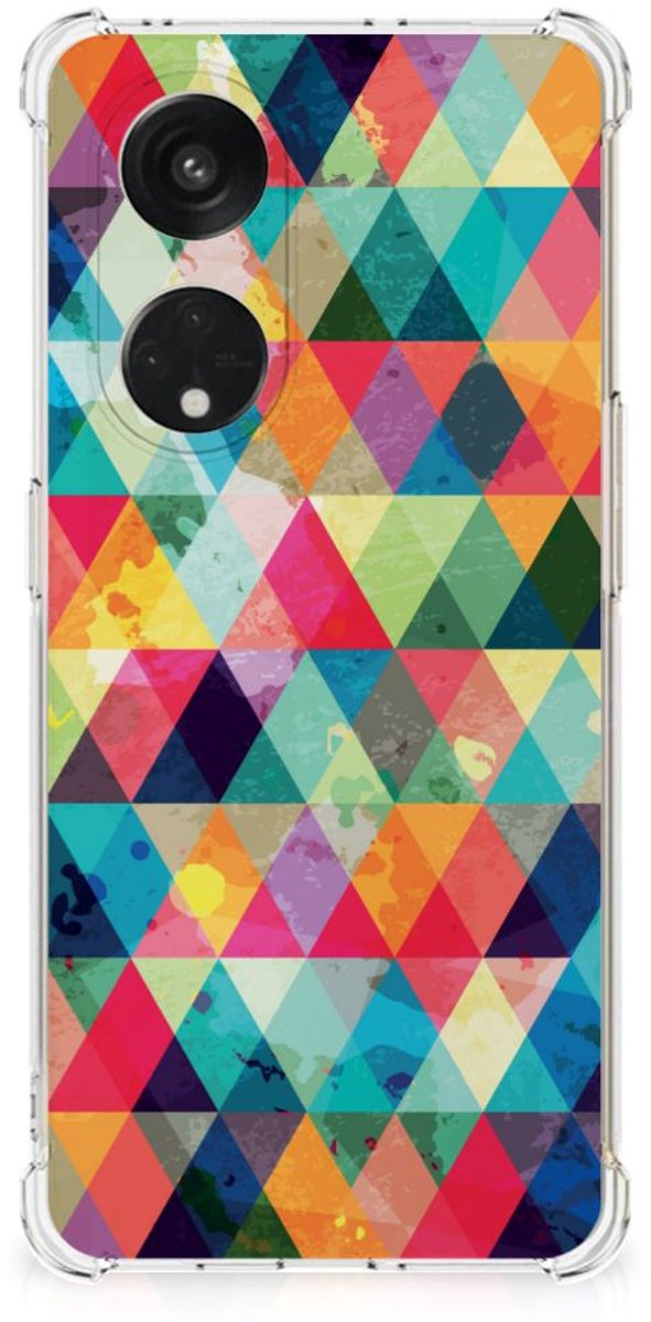 OPPO Reno8 T 5G Doorzichtige Silicone Hoesje Geruit