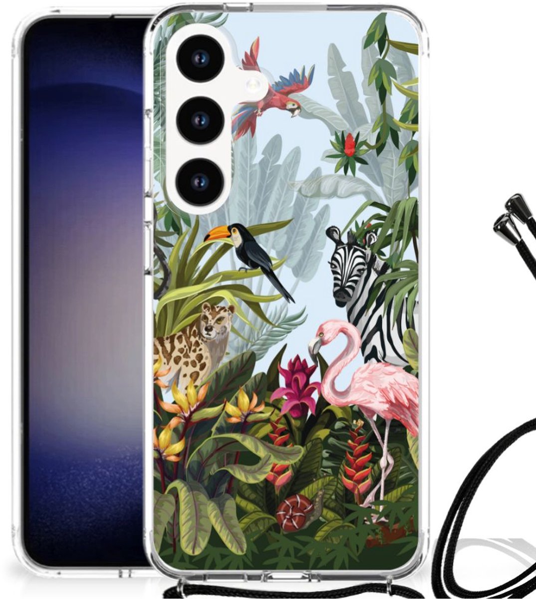 TPU Case Anti-Shock met Koord voor Case Anti-shock voor Samsung Galaxy S24 Jungle