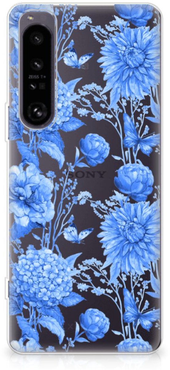 TPU Case voor Sony Xperia 1 IV Flowers Blue
