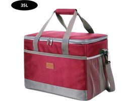 Nivard Koeltas - Koelbox - Koelelementen - Coolbox - Auto - Lunchtas - Strand - Bordeauxrood 35L