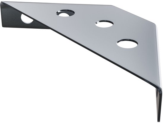 Verchroomde metalen hoekversterker met 5 gaten.