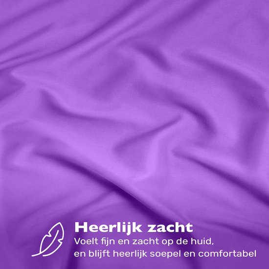 Hoeslaken 120x200 Katoen - Jersey - Autres Coloris - Infroissable - Longue Durée de Vie - Violet